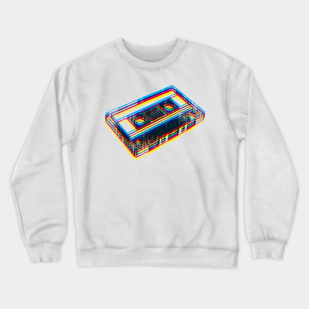 Offset Cassette Tape Crewneck Sweatshirt by Wright Art